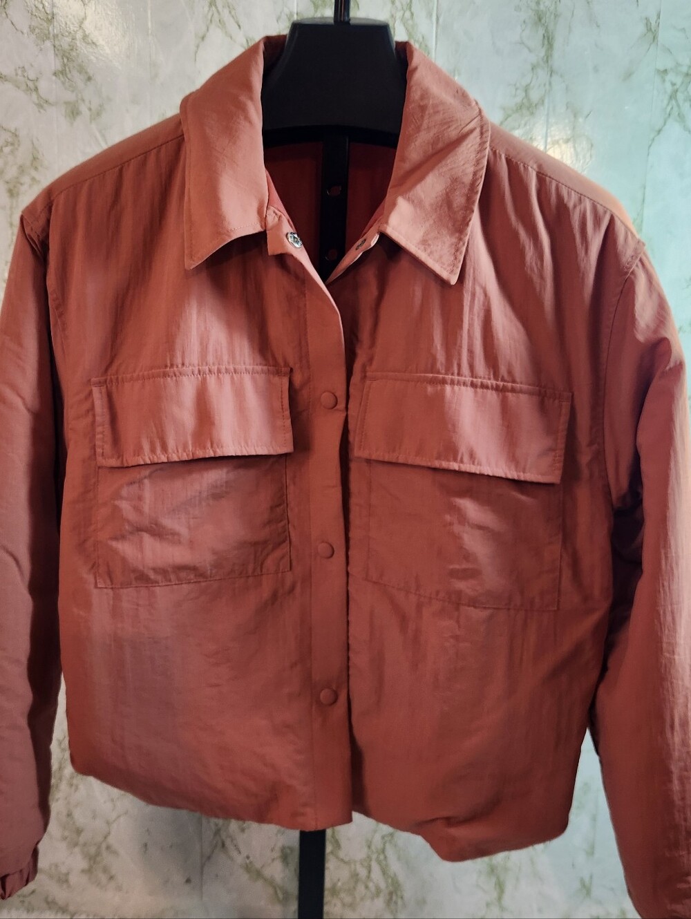 Love, Fire Coral Color Nylon Jacket